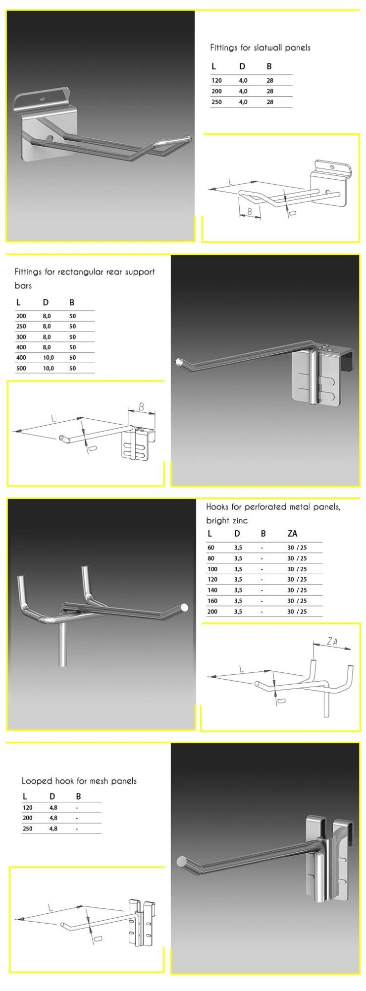Good Quality Chromed Single Wire Gridwall Display Hooks