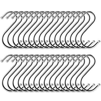 3mm Wire Kitchen Silver S Shaped Type Hook S-Hooks 201 Stainless Steel