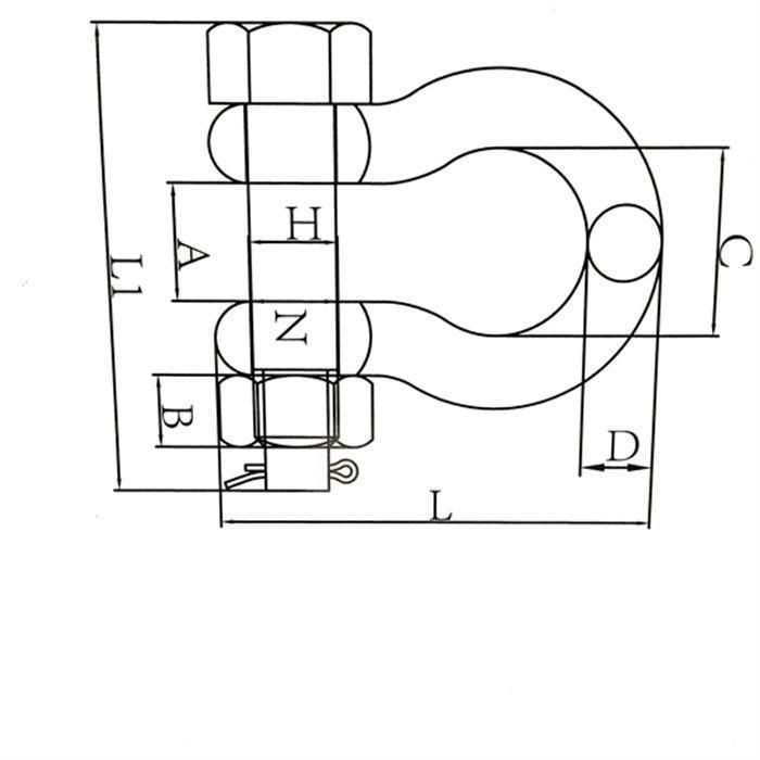 Red Color Bolt Type G2130 Shackle