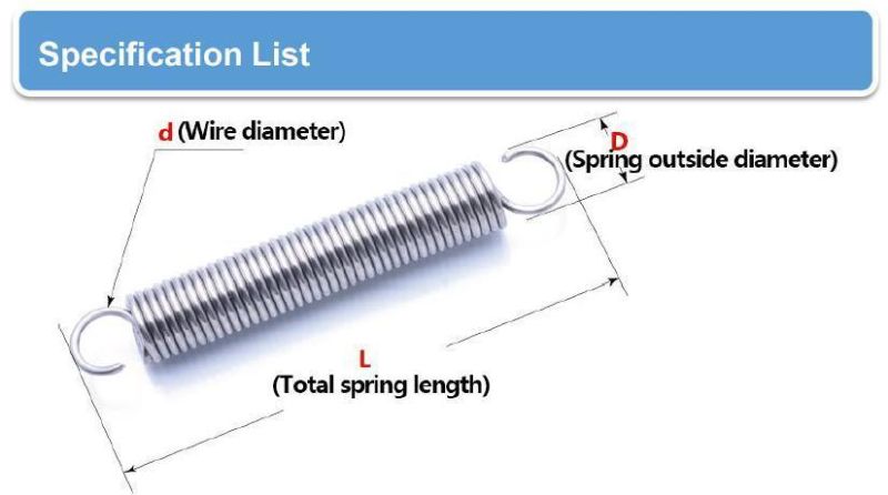 Metal Carbon Steel Stainless Steel Spring Spiral Coil Small Tension Spring
