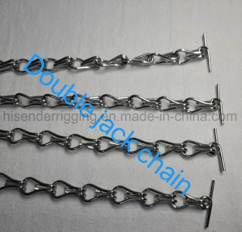 E. Galvanized White Zinc DIN5686 Double Loop Link Chain