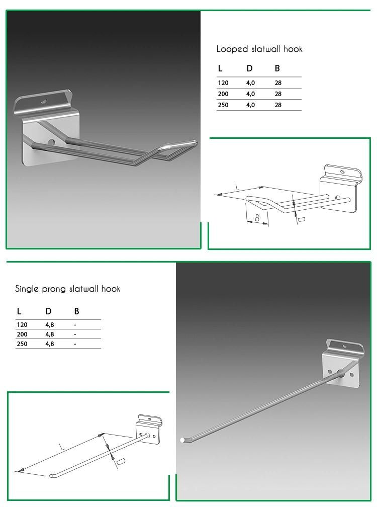 Retail Display Metal Supermarket Hook Slatwall Hook