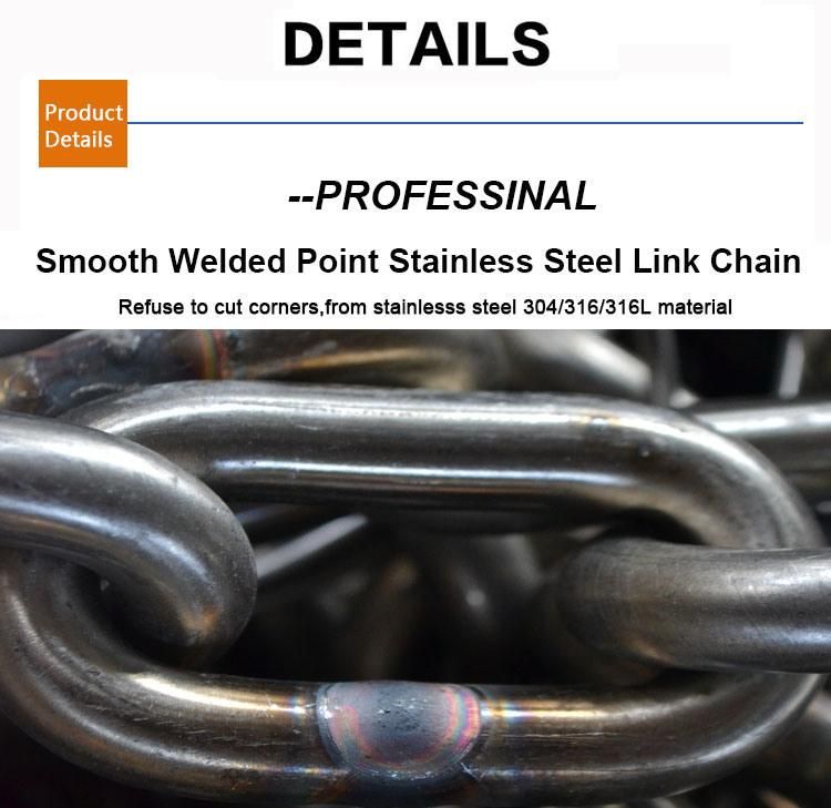 High Polished Stainless Steel 304/316/316L Antirust Link Chain