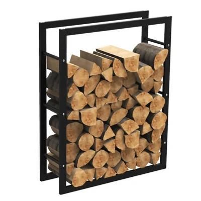 Wood Storage Log Rack Decorative Heavy Duty Steel Firewood Carrier