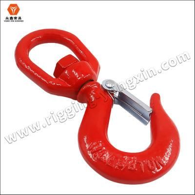 Crane Hook, with Latch Alloy Steel Crane Hoist Hook Drop Forged Alloy Steel Swivel Eye Hook
