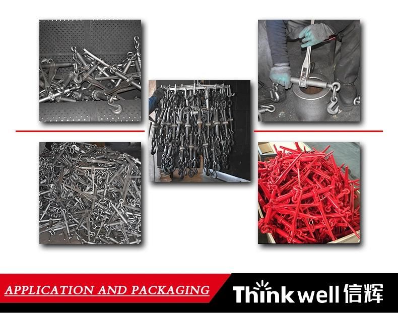 Red Painted Forging Us Type Chain Load Binder with Hook