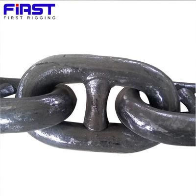 Galvanized Ship Docked with Anchor Chain