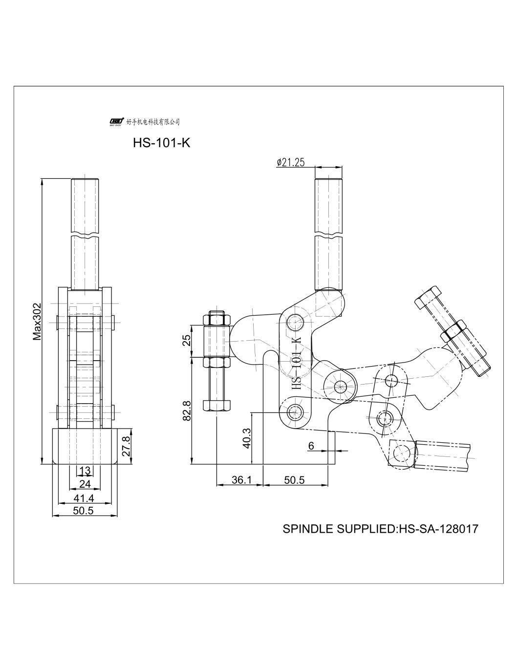 Haoshou HS-101-K Hold Down Quick Release Vertical Adjustable Toggle Clamp for Wood Products