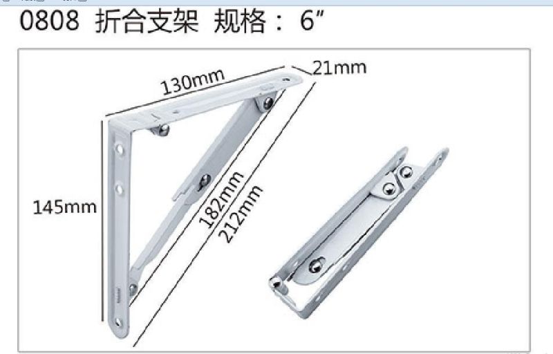 0802, 0804, 0806, 0808 Foldable Triangle Metal Brackets for Furnitures