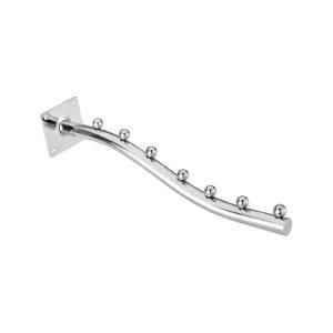 Metal Chrome Wall-Mounted Clothes Display Hook with 7 Beads