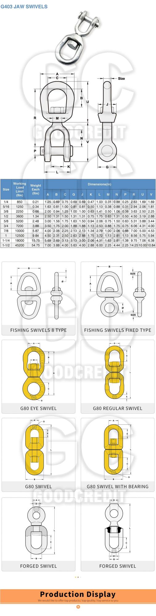 Stainless /Stainless Steel Eye & Eye Swivel