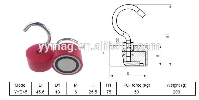 High Quality Custom Red Neodymium Magnetic Hooks Magnet