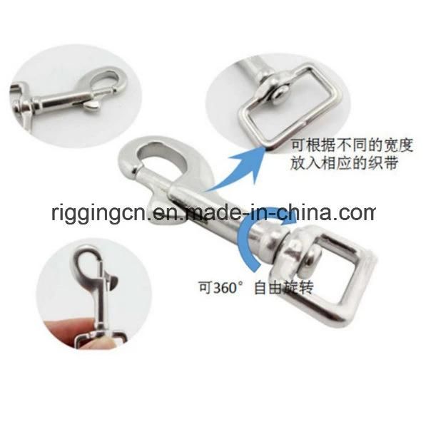 Pet Hook Silver SS316 Spring Carabiner Snap Hook Hanger Keychain Buckle Rope Buckle Hiking Accessories