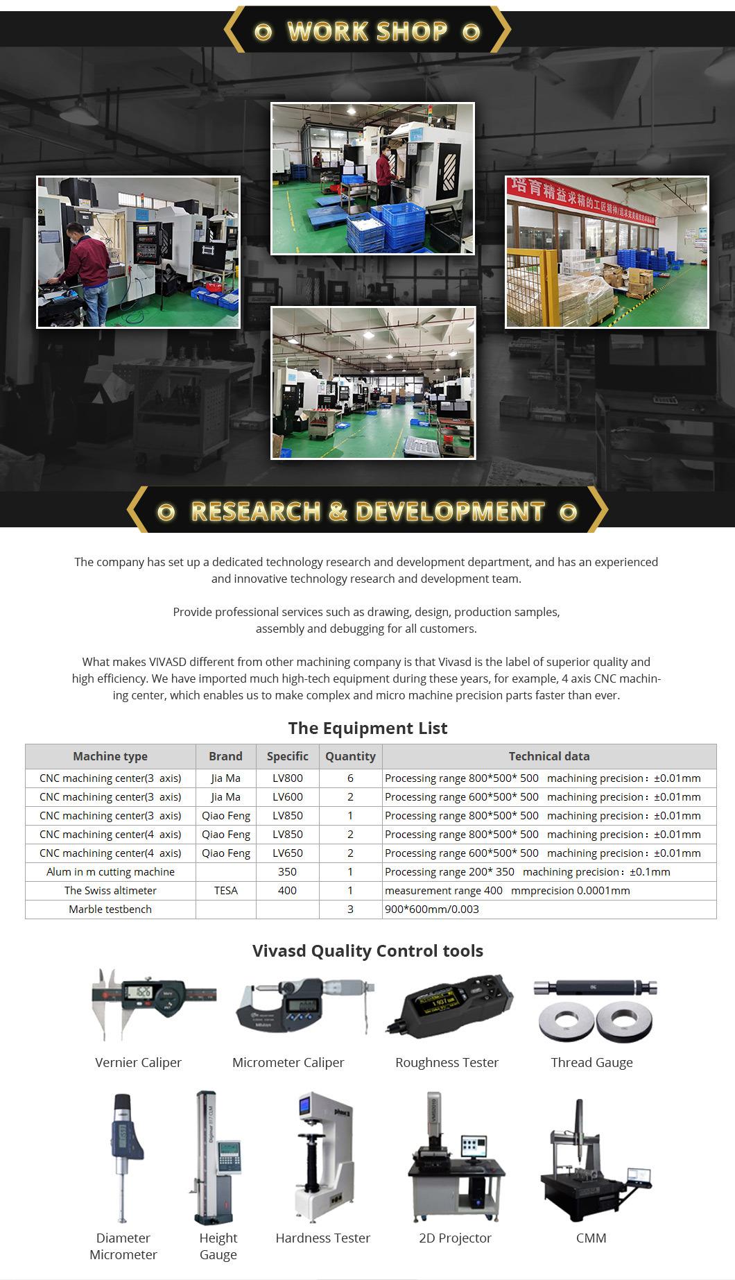 Turning Hardware Vivasd 201 Gold Anodized CNC Turing Metal Parts