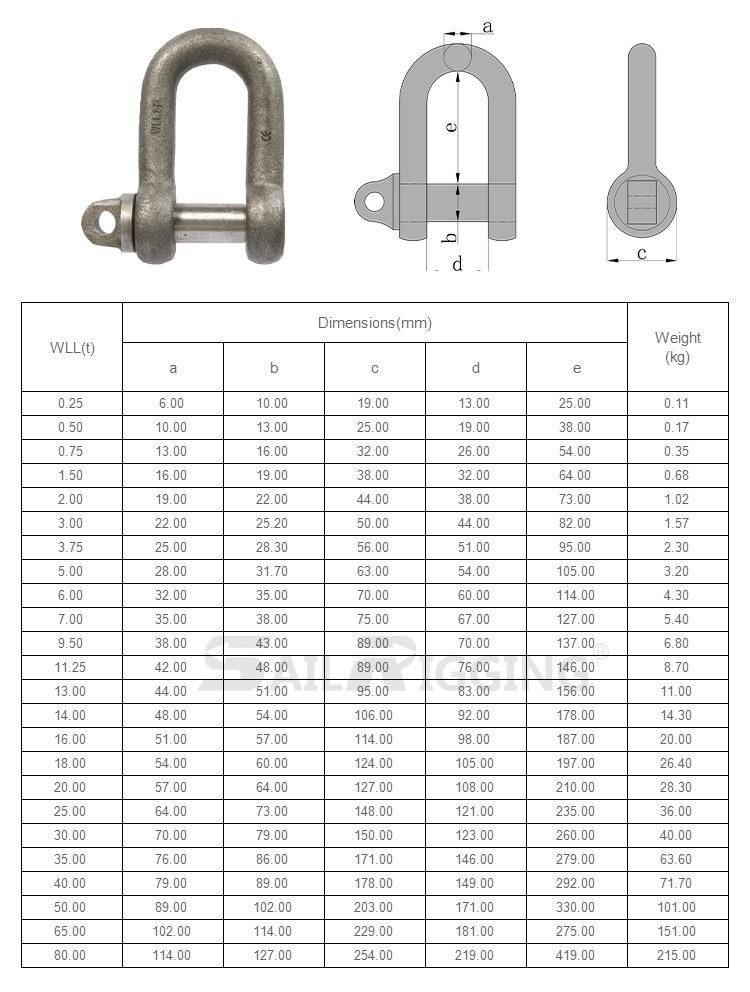 Large Dee Shackle BS3032 Shackle