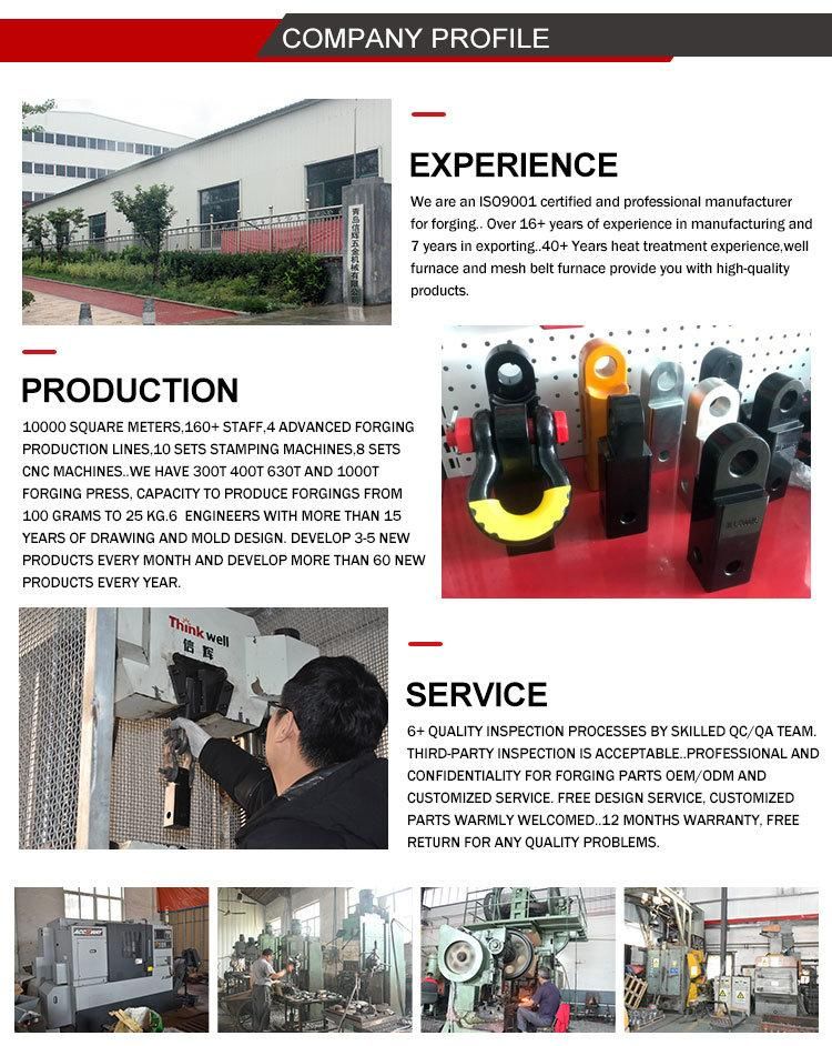 Chinese Manufacturer 8 Ton Black Painted Forged Winch Shackle