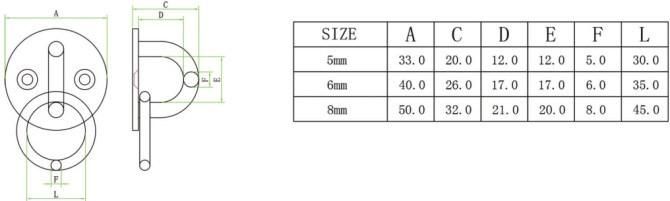304 316 Stainless Steel Round Pad Eye Plate with Ring