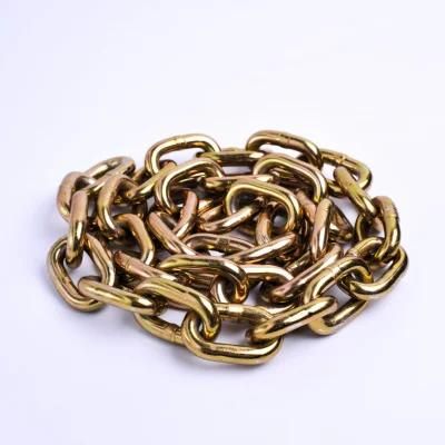 Welded G70 Golden Galvanized Heavy Duty Transport Binder Link Chain with Hooks