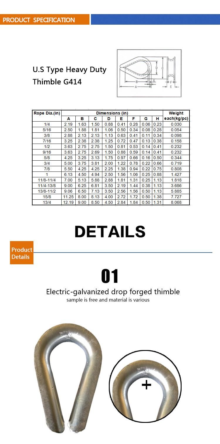 High Quality Wire Rope Thimbles with Standard Type
