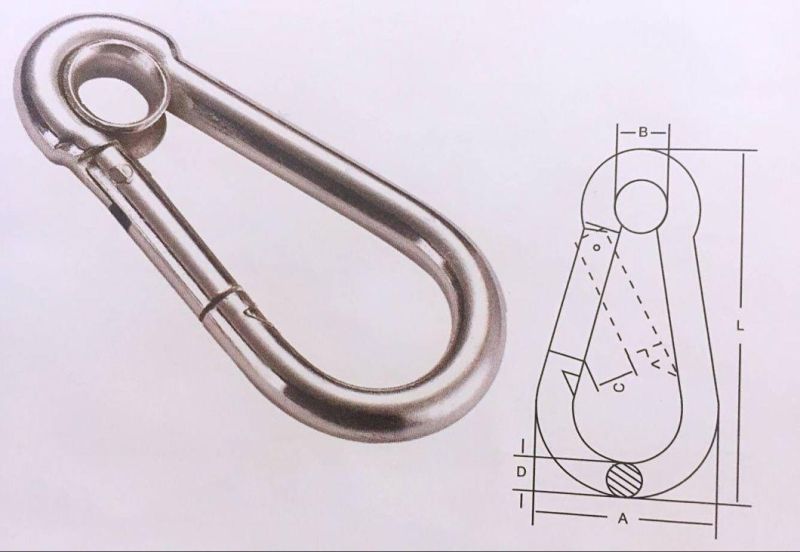 Stainless Steel Snap Hook with Eye DIN5299 Form a
