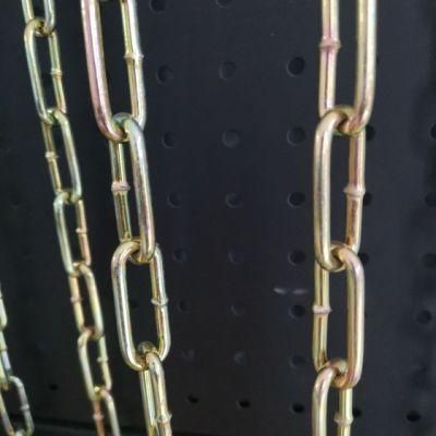 Long Link Chain DIN763 with Yellow Zinc Plated