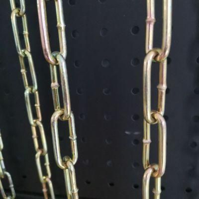 Long Link Chain DIN763 with Yellow Zinc Plated