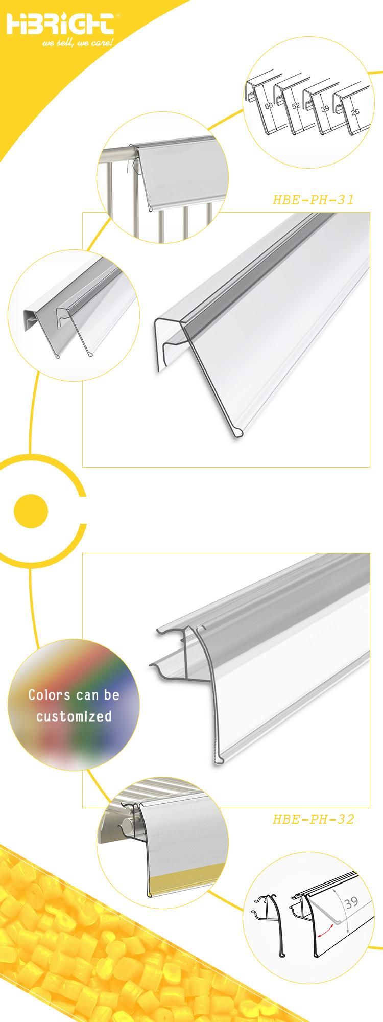 Supermarket Shelf Price Holder Price Tag for Glass