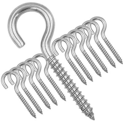 Cup Hook Screw Not Closed Stainless Steel Screw Eye Pin in Silver Color
