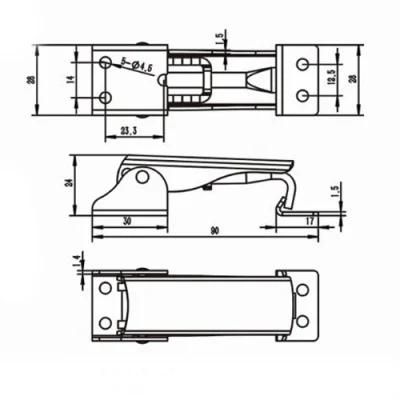 Galvanized Toggle Latch Latch Lock for Cabinet Door Medical Equipment Machine