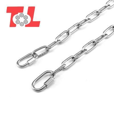 DIN763 Stainless Steel Long Link Chain, Grade80