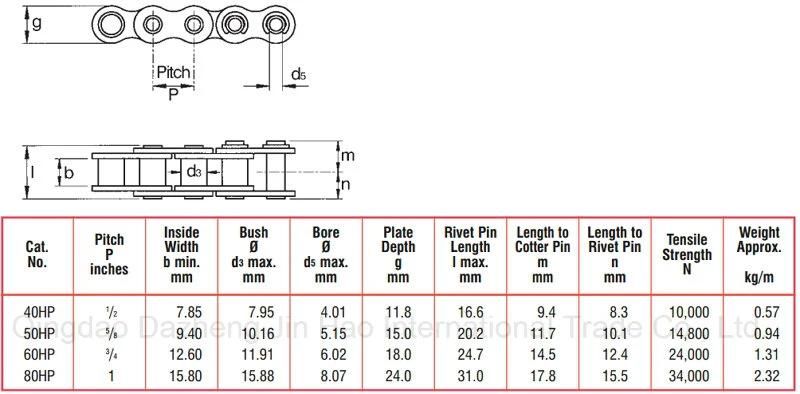 Hollow Pin Roller Chain for Stainless Steel