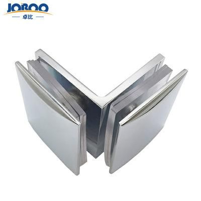 Most Popular 90 Degree Brass Chrome Plated Shower Room Glass to Glass Bracket Clip for Bath House