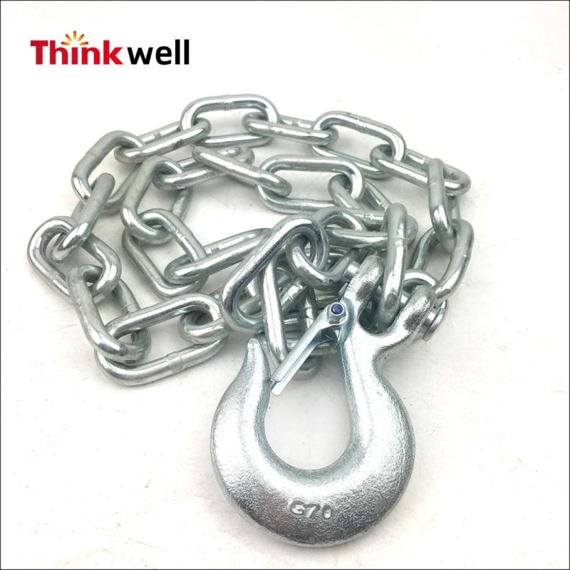 Chinese Factory G43 Winch Hook with Safety Lashing Chain