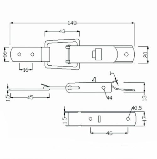 Stainless Steel Polish Flat Long Hook Toggle Link Fasteners