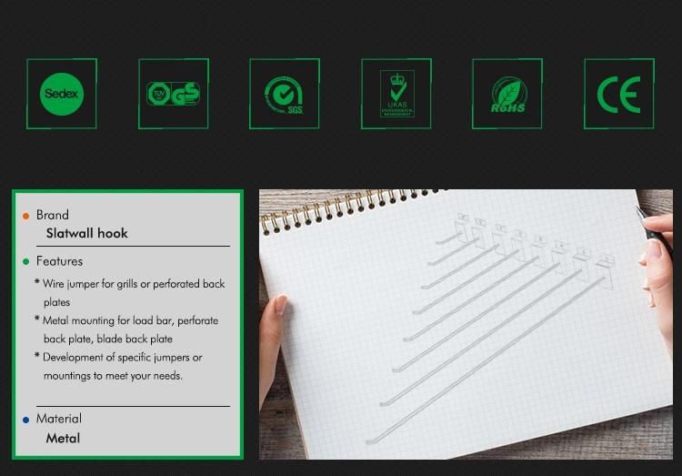 Supermarket Display Equipment Slatwall Shop Fittings Display Hook