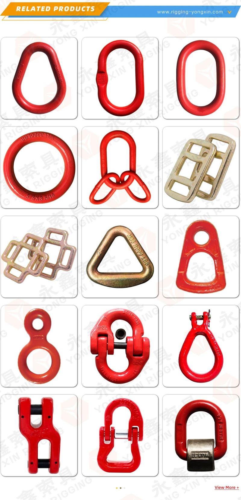 10mm G80 Alloy Steel CE Standard Wll 3.15t Painted Red Color Chain Connecting Link