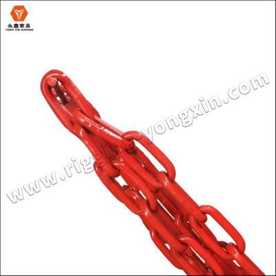 Red Paint Full Size G80 12*64*42mm High Quality Long Chain Aluminum Alloy Welded Lashing Chain