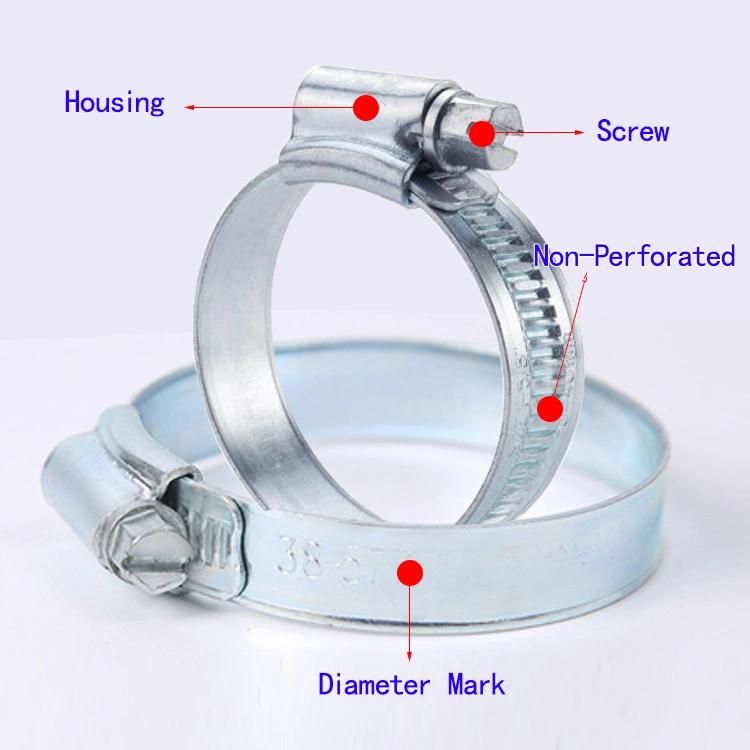 W1 British Type Gas Hose Clip Welded Yellow Zinc Platin Hose Clamp