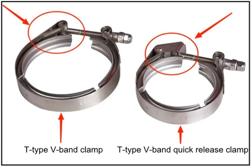 Automotive 76mm Thin V Band T Head Metal Hose Clamp for Intercooler