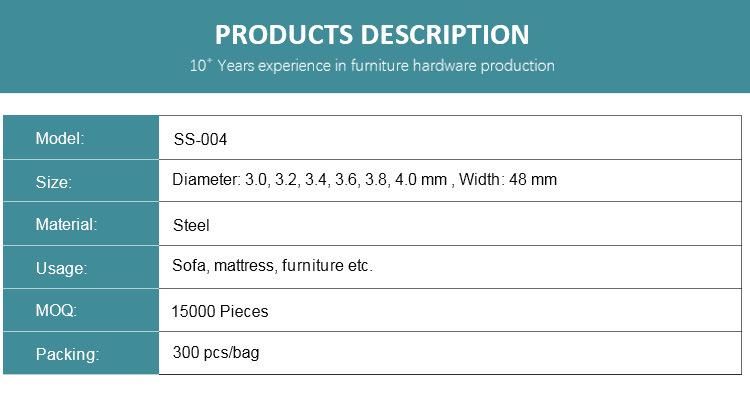 Furniture Hardware Zigzag 3.6mm Antirust Sinuous Extension Sofa Spring