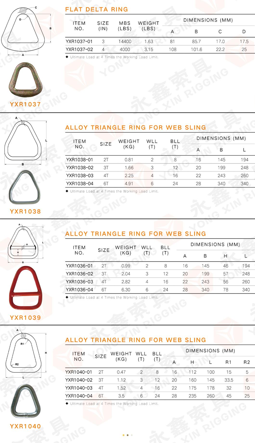 Factory Supply Metal Alloy Steel Triangle D Ring for Rigging Accessories