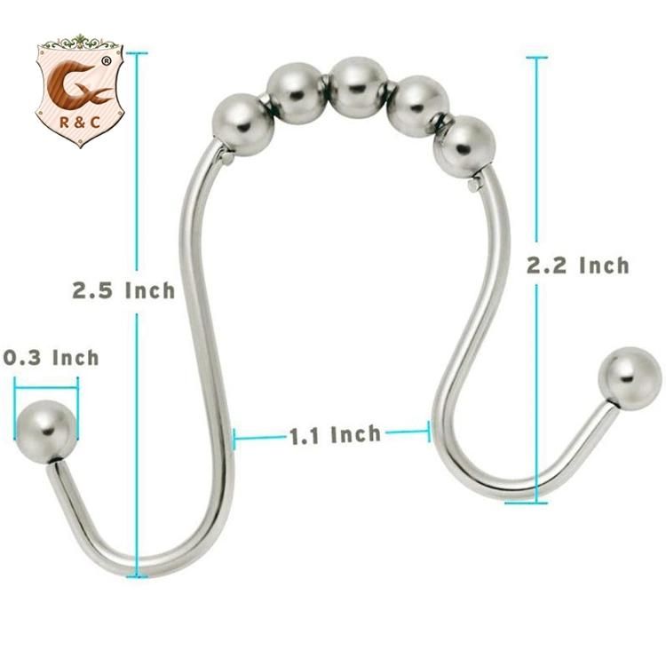 Bath Set Rust Shower Curtain Hooks Rustproof Flower Shower Curtain Rings