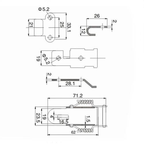 Stainless Steel Pad Lock Toggle Latch