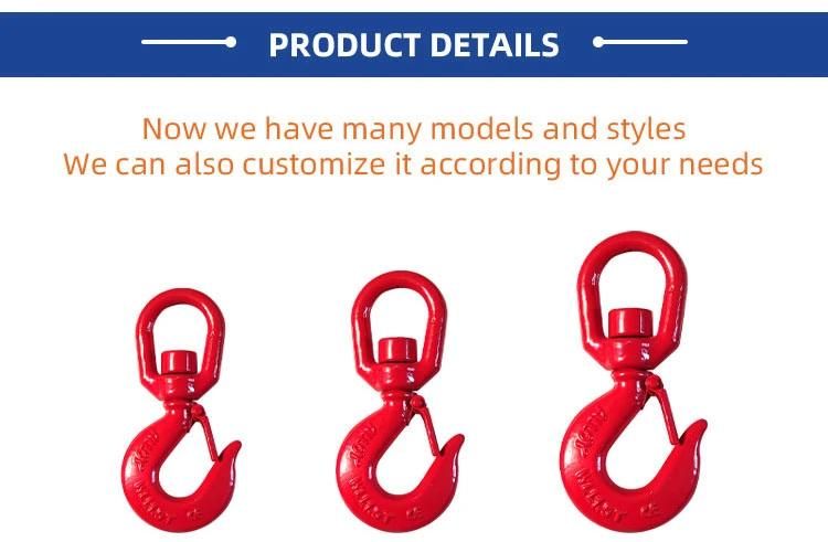 Color Painted Drop Forged Carbon Steel or Alloy Steel Us Type Swivel Lifting Hook