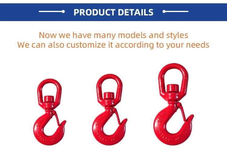 Color Painted Drop Forged Carbon Steel or Alloy Steel Us Type Swivel Lifting Hook