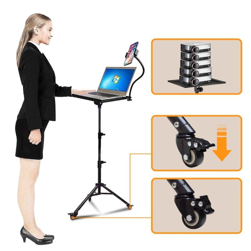 Foldable 6 Feet Projector Table Steel Tripod Stand in Adjustable Height