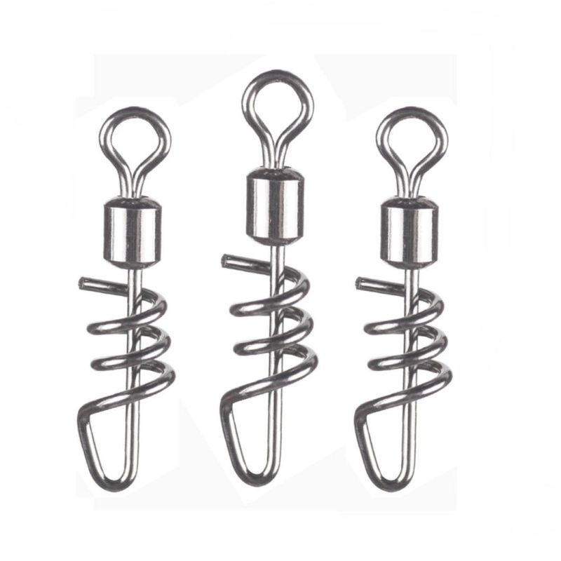 Corkscrew Snap Swivels Fishing Swivels Tackle Fishing Accessories Line Connector Saltwater Freshwater 100/Pack