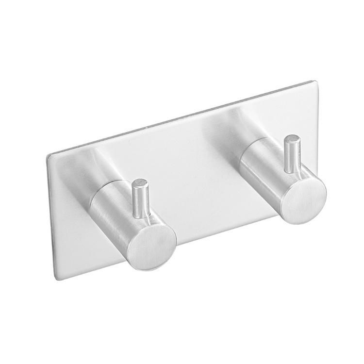 Self Adhesive Towel Robe Hook S Shape Hook Wall Mounted Stainless Steel Metal Towel Round Robe Hook