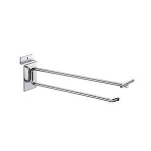 Metal Chrome Display Single Line Slatwall Hook with Price Tag