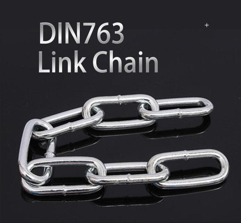 Hot DIP Galvanized Twisted Link Chain DIN763 Long Link Chain